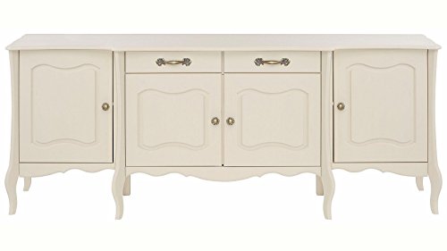 APRODZ Soild Wood Teresina Sideboard Storage Cabinet with Drawer for Living Room | White Finish