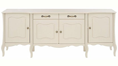 APRODZ Soild Wood Teresina Sideboard Storage Cabinet with Drawer for Living Room | White Finish