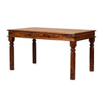Sheesham Wood Reyk 6 Seater Dining Table Set for Home | 6 Chairs | Brown Finish 