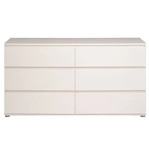 Mango Wood Warsaw Chest of 5 Drawers Storage Dresser for Living Room Furniture (White Finish) 