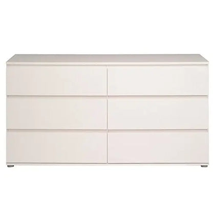 Mango Wood Warsaw Chest of 5 Drawers Storage Dresser for Living Room Furniture (White Finish) 