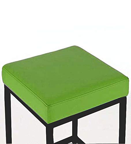 Maude Cushion Seat and Stainless Steel Bar Stool (Metal - black powdercoated and cushion Green) 