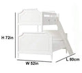 Solid Wood Joni Bunk Bed for Bedroom | White Finish 