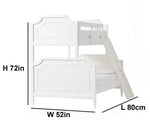 Solid Wood Joni Bunk Bed for Bedroom | White Finish 