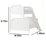 Solid Wood Joni Bunk Bed for Bedroom | White Finish 
