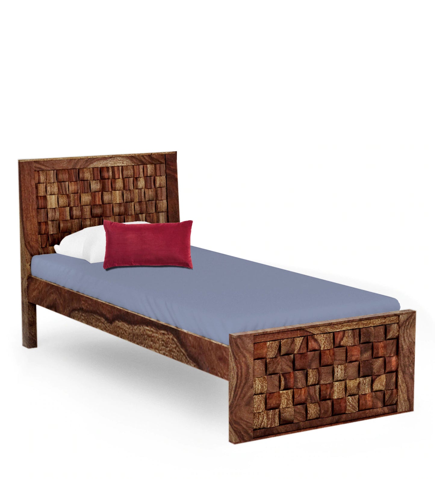Sheesham Wood Without Storage Boxto Single Size Bed for Bedroom Stylish | Brown Finish