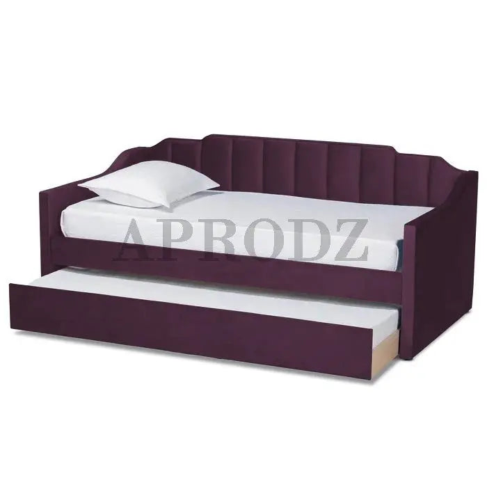 Translation missing: en.Purple Krease Daybed with trundle extended, perfect for accommodating overnight guests in style and comfort