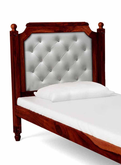 Sheesham Wood Without Storage Single Size Ailsa Bed for Bedroom Stylish | Honey Finish