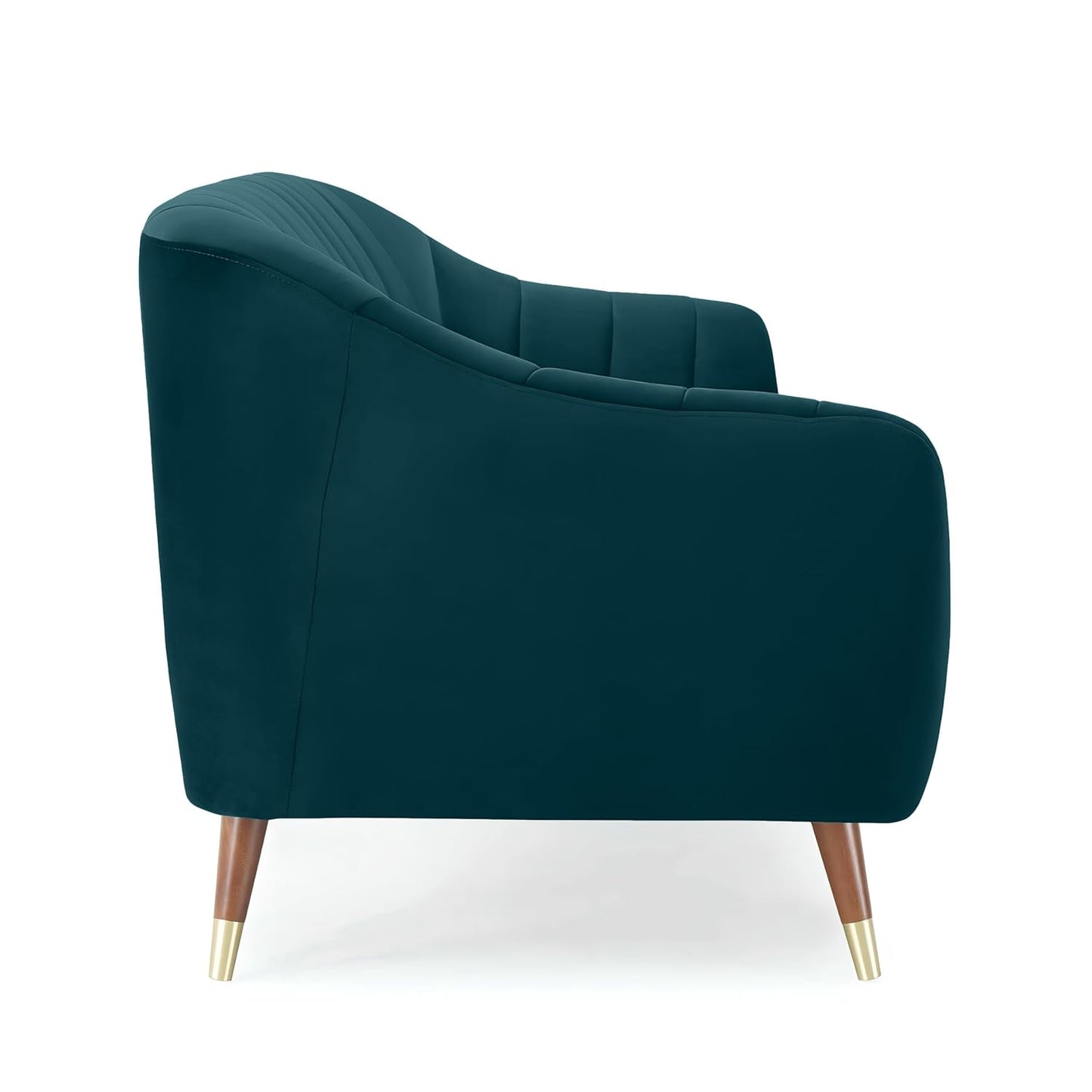 APRODZ Lumina Modern Velvet 3+ 2 Seater  Sofa with Tufted Backrest & Wooden Legs – blue |  for Living Room & Lounge