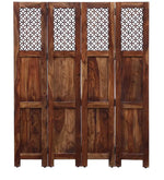 Durque 4 Panel Room Divider - Provincial Teak 