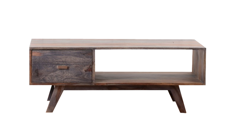 Sheesham Wood Juma Stylish Coffee Table with Drawer for Living Room | Center Table for Home | Brown Finish