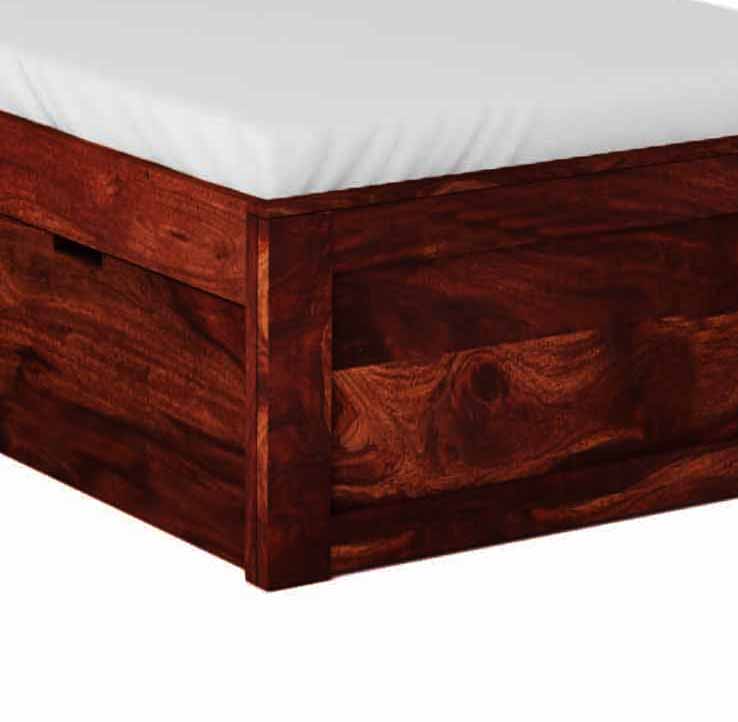 Sheesham Wood Storage Single Size Sion Bed for Bedroom Stylish