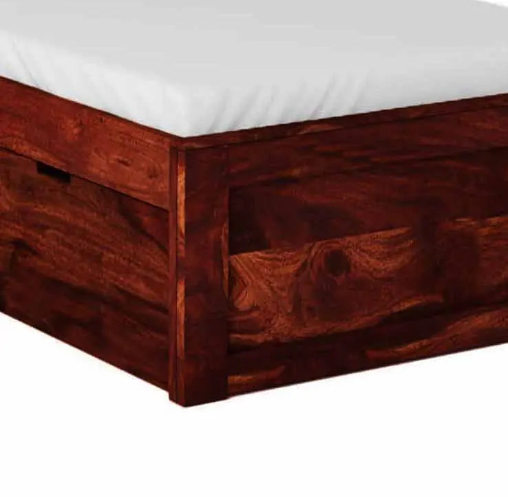 Sheesham Wood Storage Single Size Sion Bed for Bedroom Stylish 