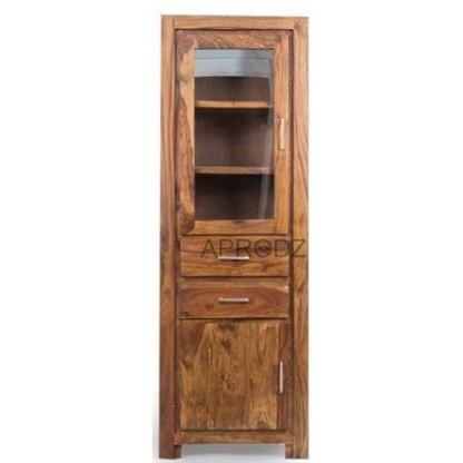 Sheesham Wood High Wooden Cabinet, Cupboard, Sideboard, Showcase or Library Bookcase 