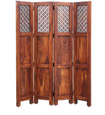 Durque 4 Panel Room Divider - Honey Oak 