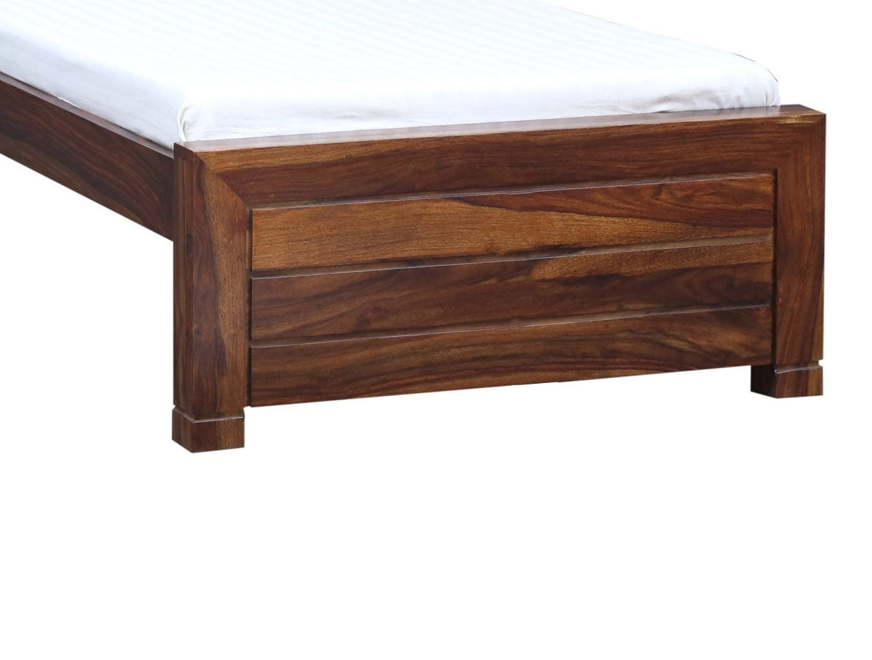 Sheesham Wood Without Storage Kour Single Size Bed for Bedroom Stylish | Natural Finish