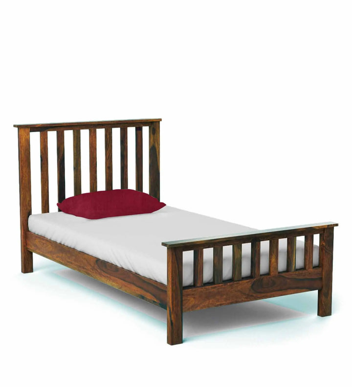 Translation missing: en.Sheesham Wood Without Storage Single Size Yvonn Bed for Bedroom Stylish | Natural Finish 