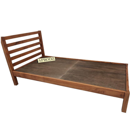 Devdar Pine Wood Single Size Bed Without Storage for Bedroom Living Room Home (Natural Finish)