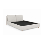 Upholstered Platform Bed with Two Removable Pillow Headboard 