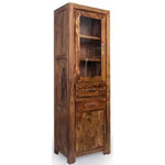 Sheesham Wood High Wooden Cabinet, Cupboard, Sideboard, Showcase or Library Bookcase 