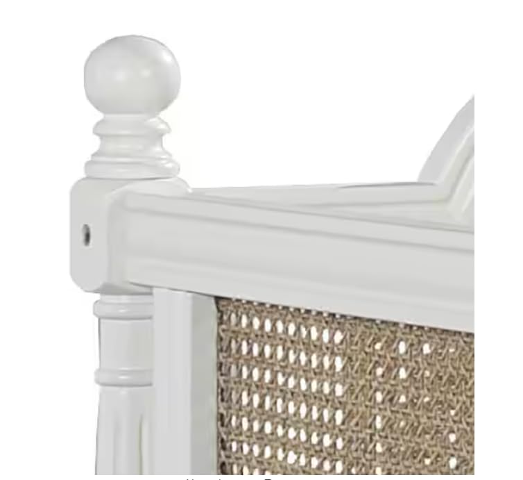 Kozlow Twin Size Mango Wood Cane Daybed (Solid Wood - White) 