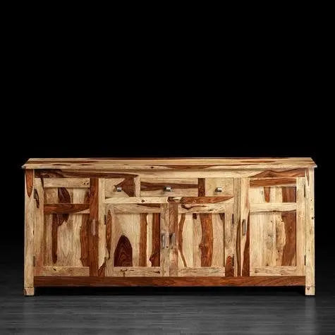 Translation missing: en.APRODZ Solid Sheesham Wood Zolote Storage Side Board Cabinet for Living Room | with 4 Drawers and 4 Door | Natural Finish