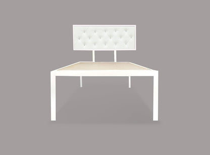 Single Size Bed with Upholstered Headboard | CR Steel Frame | Modern Platform Bed | Sturdy, Durable & Noise-Free | No Box Spring Needed | Stylish Furniture 