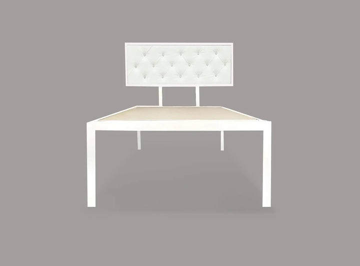 Translation missing: en.Single Size Bed with Upholstered Headboard | CR Steel Frame | Modern Platform Bed | Sturdy, Durable &amp; Noise-Free | No Box Spring Needed | Stylish Furniture 