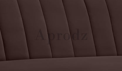 Lumina Modern Velvet Upholstered 3-Seater Sofa with Channel Tufted Backrest & Golden Metal Legs | Stylish Mid-Century Couch for Living Room & Lounge