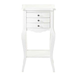 Solid Wood Piura Three Drawer Selves Bedside Storage Table for Bedroom | White Finish 