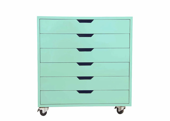 Translation missing: en.APRODZ Mango Wood Sideboard Storage Dresser Cabinet Bhesar Chest of 6 Drawer On Castors for Living Room | Velvet Queen