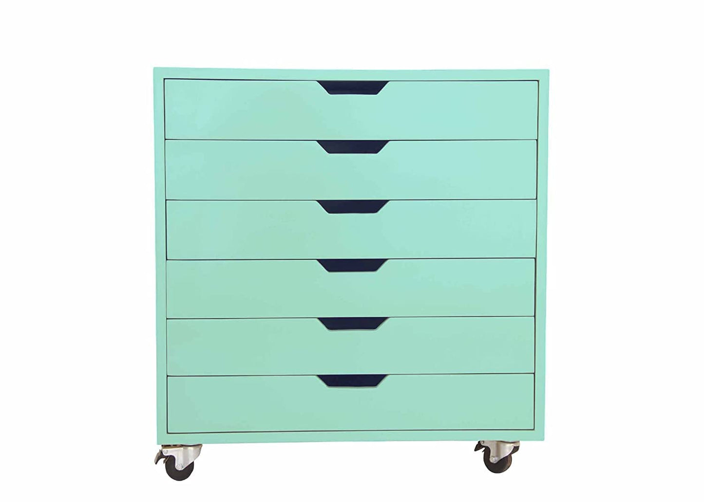 APRODZ Mango Wood Sideboard Storage Dresser Cabinet Balarwa Chest of 7 Drawer On Castors for Living Room (White Finish)