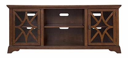 APRODZ Solid Wood Bruno TV Unit with 1 Door & Shelf Storage Entertainment Unit Center Console TV Table for Living Room Furniture (Brown)