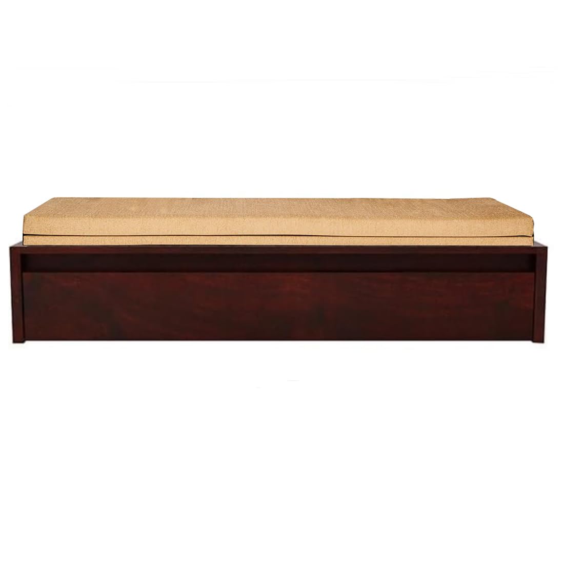 APRODZ Sheesham Wood Hosia Bed for Bedroom Living Room Divan with Storage- Mahogany Finish