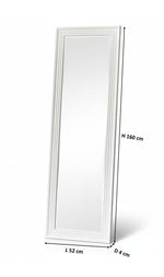 Tall White Full Length Mirror 52×160 cm | Slim Floor Standing Full Body Dressing Mirror | Modern White Frame Mirror for Bedroom, Living Room, Hallway & Studio 
