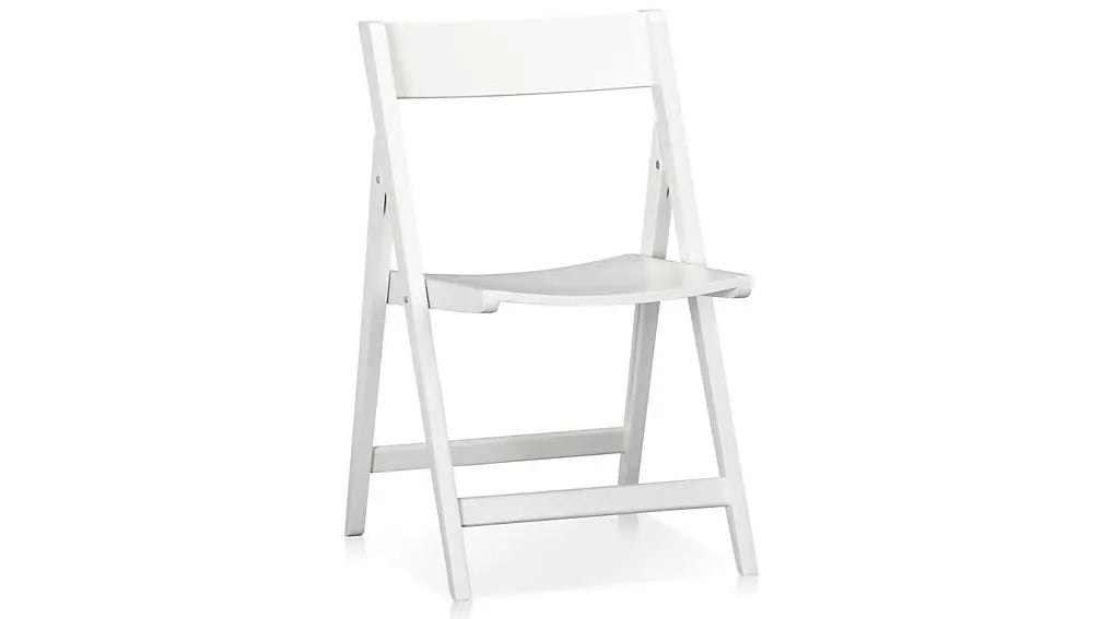 Solid Wood White Folding Dining Chairs for Living Room | Set of 1 Wooden Chair 
