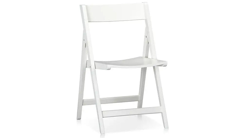 Solid Wood White Folding Dining Chairs for Living Room | Set of 1 Wooden Chair 