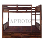 Sheesham Wood Moyer Bunk Bed for Bedroom | Brown Finish 
