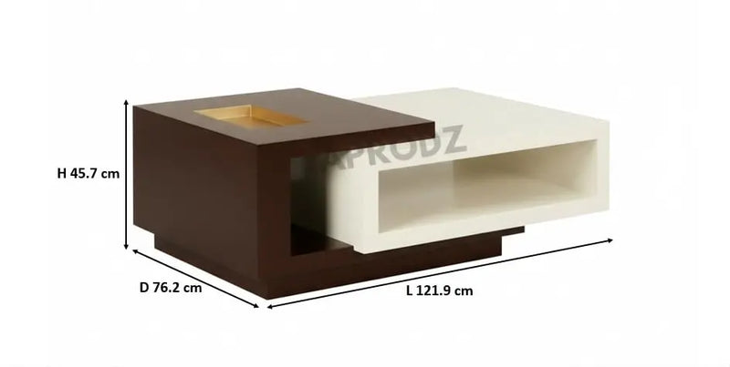 Solid Wood Center Table – Stylish Coffee Table for Living Room & Lounge, Durable Wooden Furniture, Pre-Assembled 