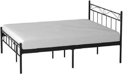 APRODZ Queen Size Bed for Bedroom Metal Bed in Black Color