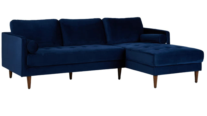 Translation missing: en.MidCen Wooden 3 Seater Sofa Set with High-Density Comfortable Foam for Home &amp; Living Room (Upholstered- Dark Green Velvet Fabric) 
