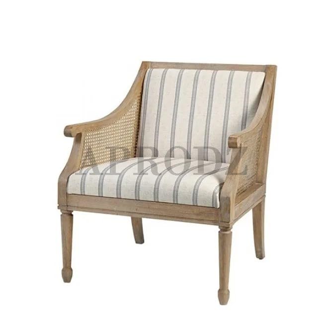 Isla Upholstered Living Room Armchair in Cane Work | upholstered living room chair 