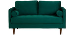 MidCen Wooden 2 Seater Sofa with High-Density Comfortable Foam for Home & Living Room (Upholstered- Dark Green Velvet Fabric) 