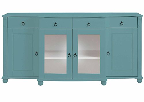 Aprodz Soild Wood Teresina Sideboard Storage Cabinet with Drawer for Living Room | Opera Evening Finish