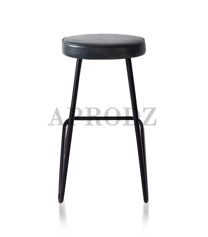 APRODZ Bar Stool Set of 2 for Home bar, Counter Stool Chair Modern, Shop Industrial Stool with footrest, Black