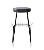 Bar Stool for Home bar, Counter Stool Chair Modern, Shop Industrial Stool with footrest, Black Metal and Wood, Set of 2 