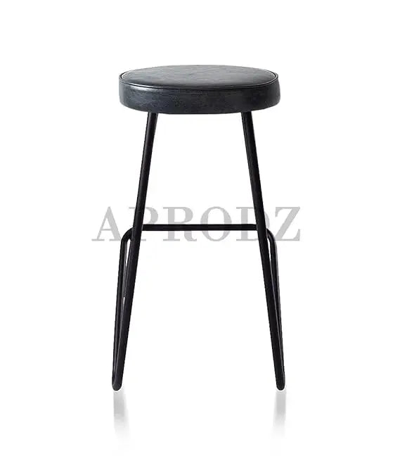 Bar Stool for Home bar, Counter Stool Chair Modern, Shop Industrial Stool with footrest, Black Metal and Wood, Set of 2 