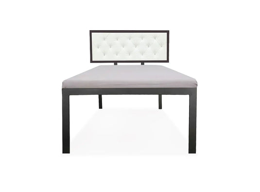 Translation missing: en.Single Size Bed with Upholstered Headboard | CR Steel Frame | Modern Platform Bed | Sturdy, Durable &amp; Noise-Free | No Box Spring Needed | Stylish Furniture 