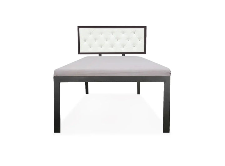 Translation missing: en.Single Size Bed with Upholstered Headboard | CR Steel Frame | Modern Platform Bed | Sturdy, Durable &amp; Noise-Free | No Box Spring Needed | Stylish Furniture 