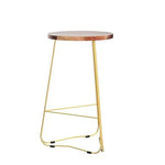 Bar Stool for Home bar, Counter Stool Chair Modern, Shop Industrial Stool with footrest, Black Metal and Wood, Set of 2 